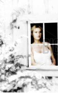woman behind window